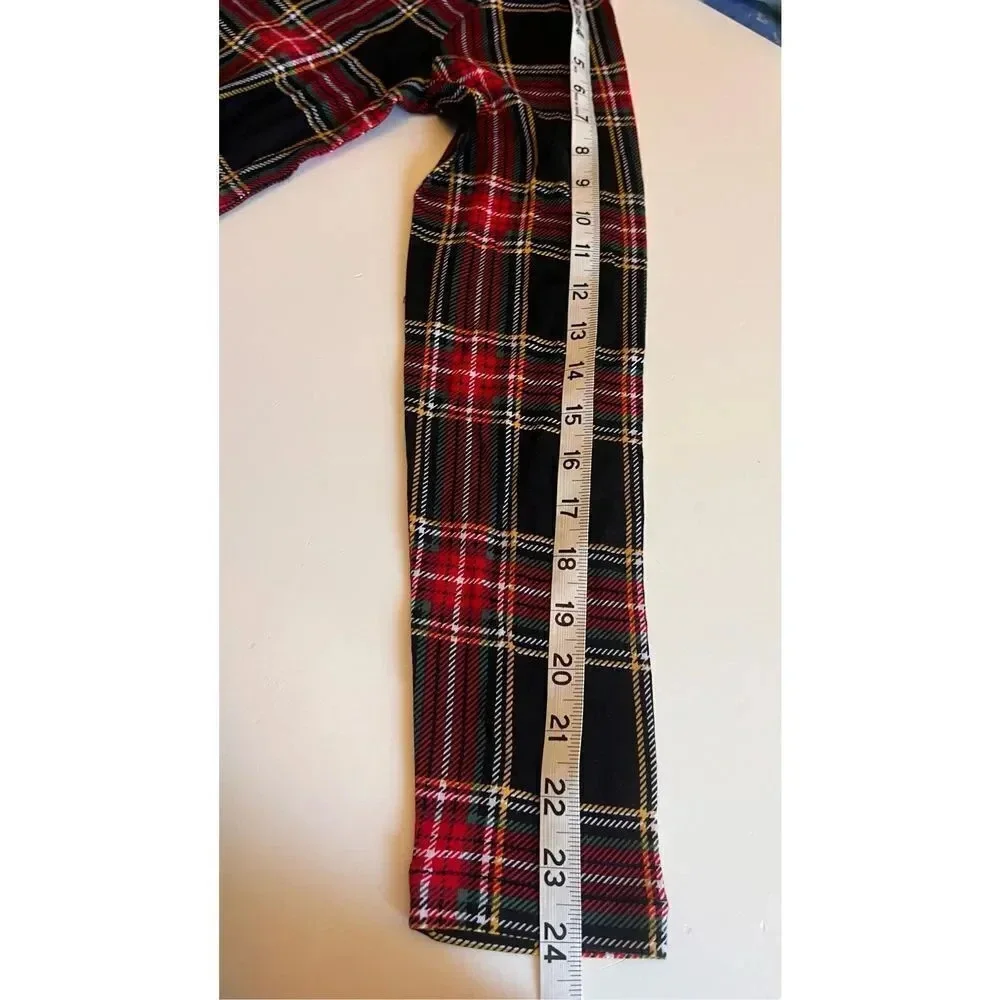 J. Crew Womens Black Red‎ Tartan Plaid Turtle Neck Long Sleeve Top Small NWT